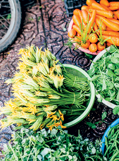 Fresh herbs at the Lunch Lady's street food stall