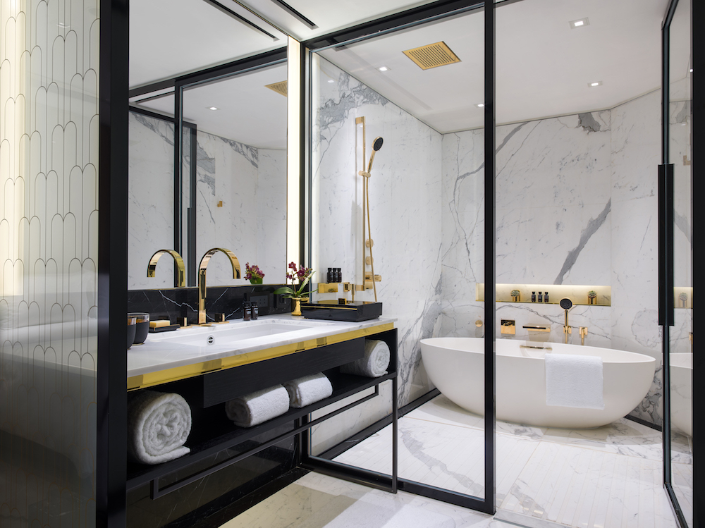 The elegant bathtub is one of our favourite features