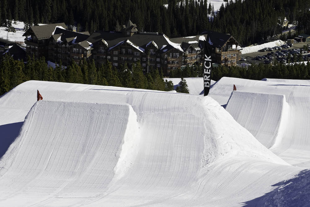 One of Breckenridge's five snowboard parks