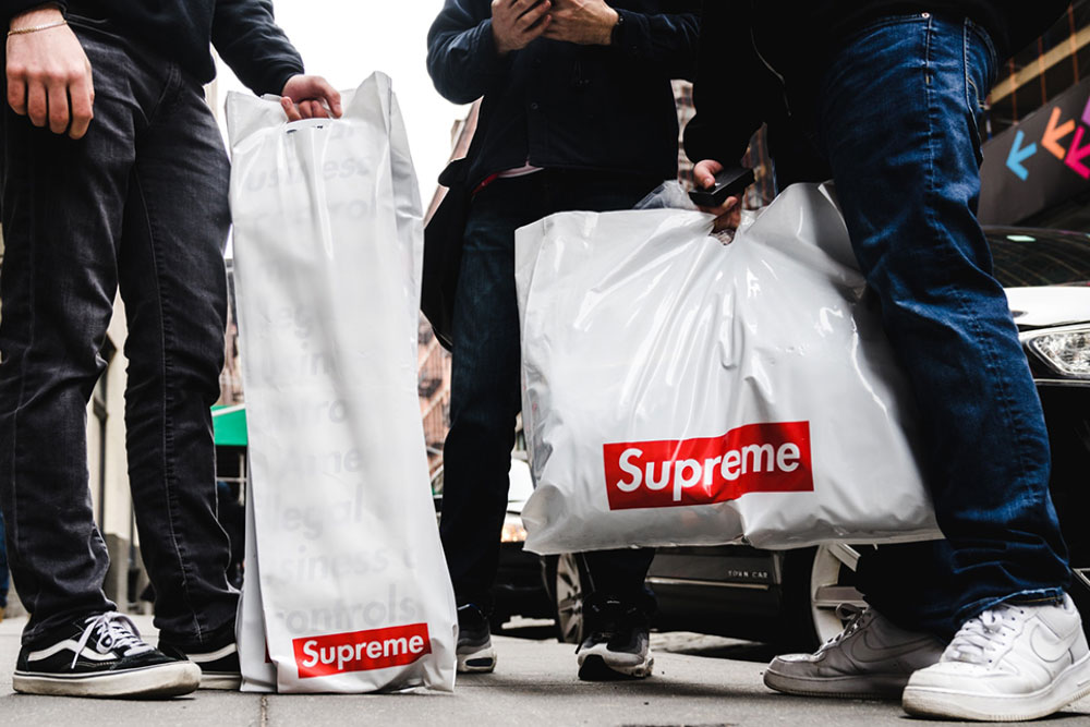 Shoppers outside Supreme's store in New York