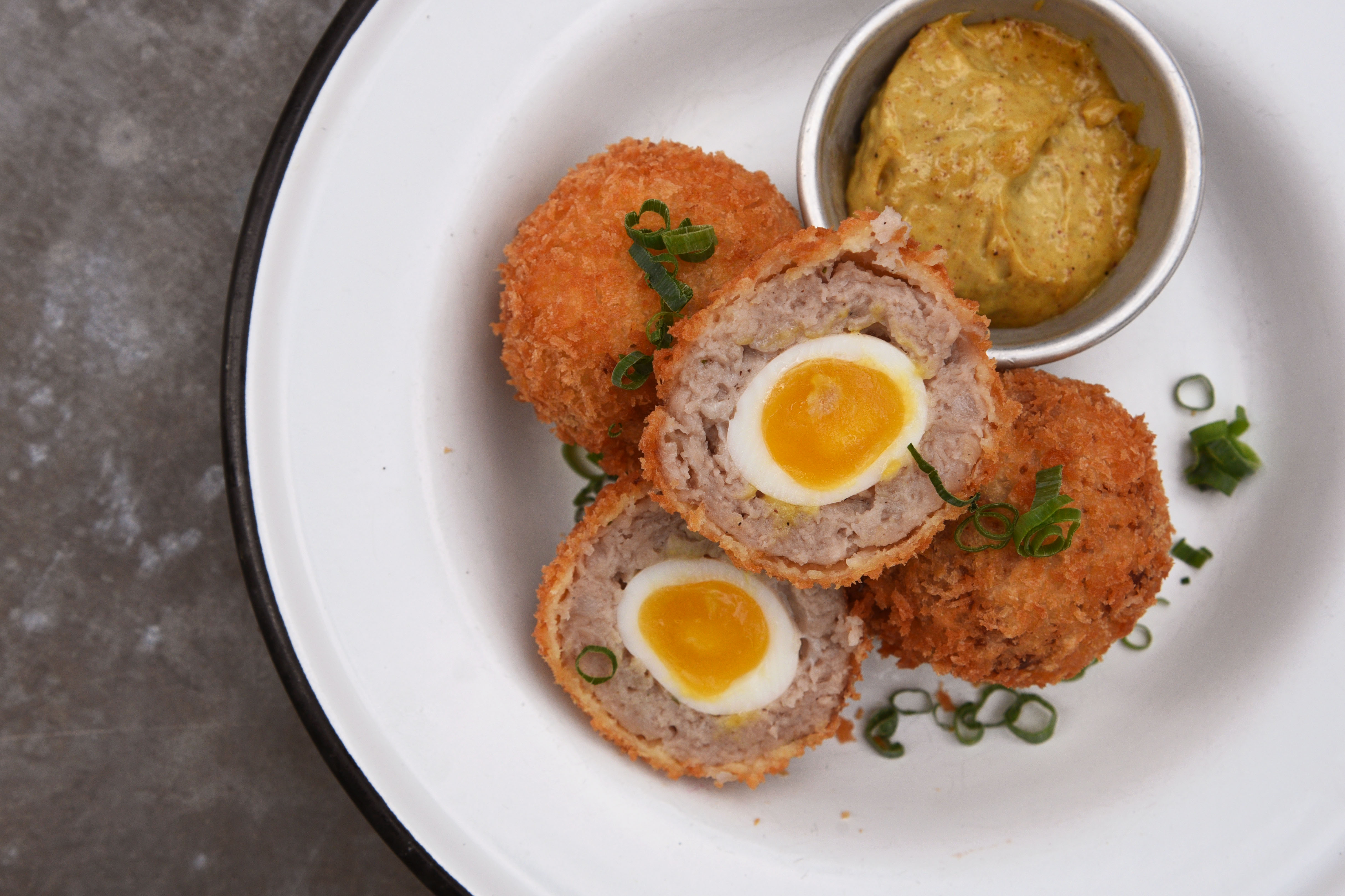 We love the curry and Scotch egg pairing at Beef & Liberty