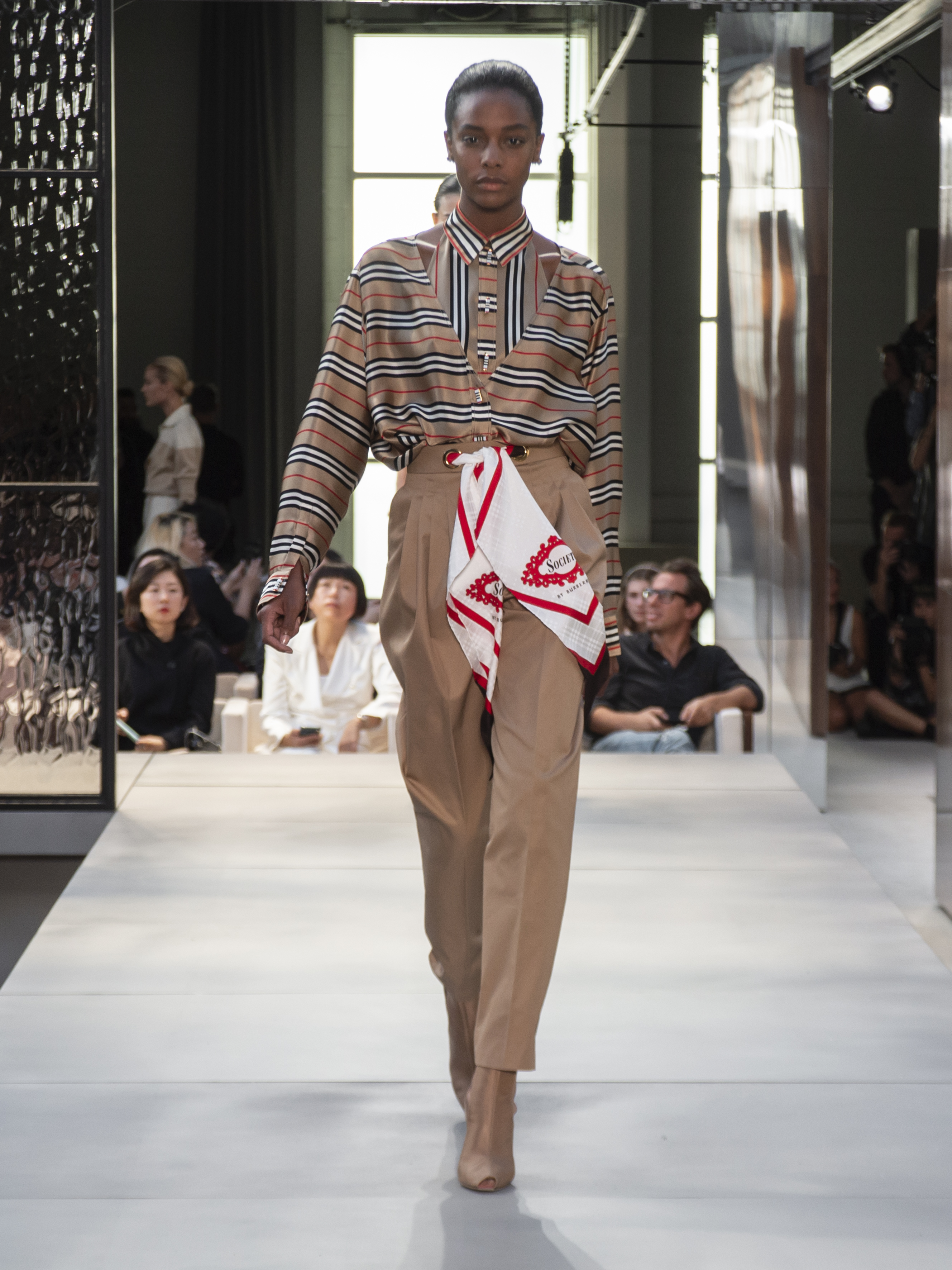 Riccardo Tisci reintroduced the check in pinstripes on a variation of looks in the SS19 collection