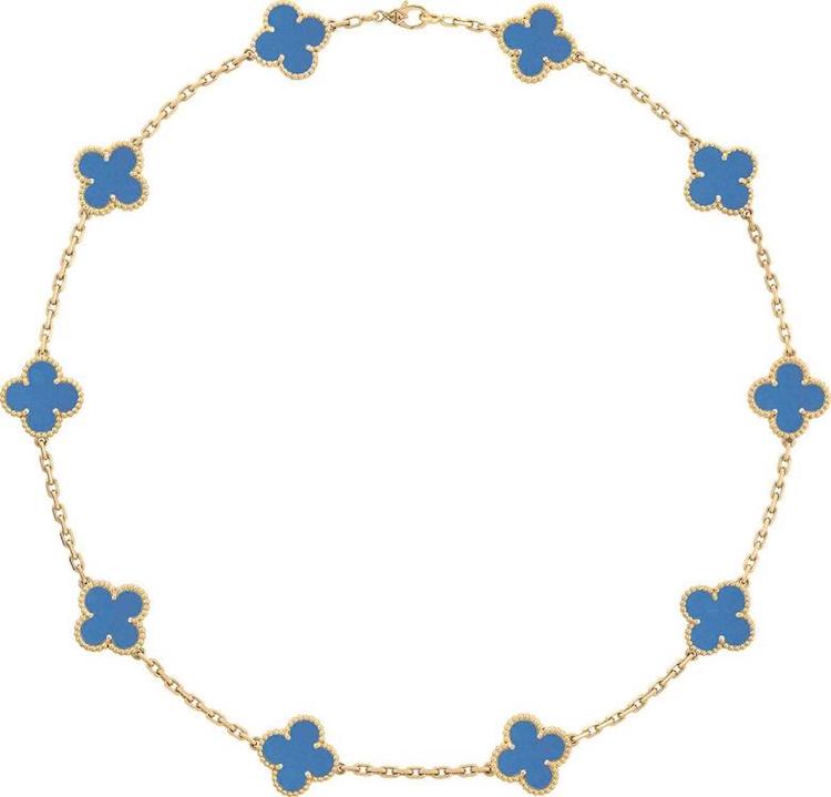 Van Cleef & Arpels Blue Agate 10-motif necklace