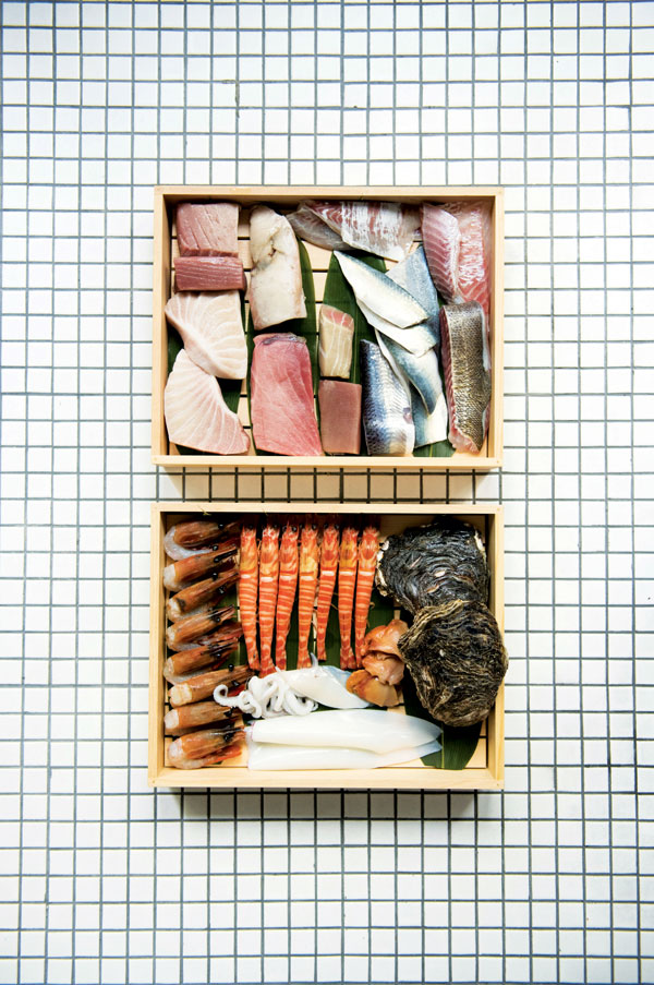 A selection of house aged seafood (photo by Jason Lang)