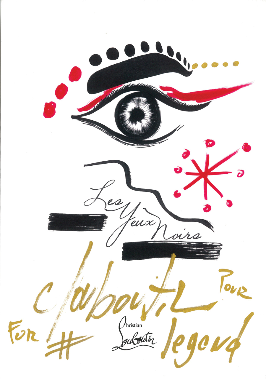 Christian Louboutin's sketch of his cosmetic 'It Girl' (photo by Oksan Mete)