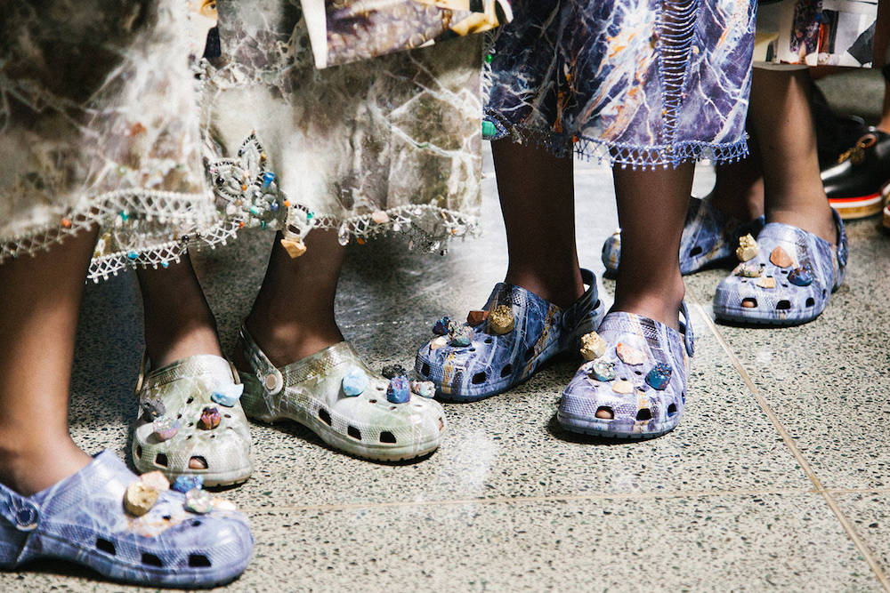 Earthy Crocs backstage at Christopher Kane’s Spring / Summer 2017 show (image courtesy of Christopher Kane)