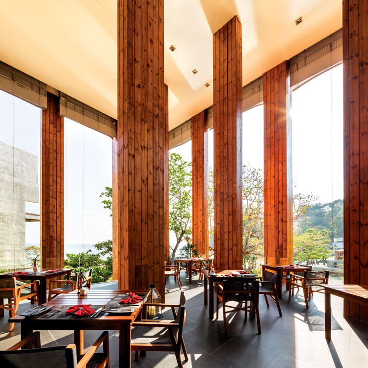 The light-filled restaurant at The Naka, designed by Bunnag