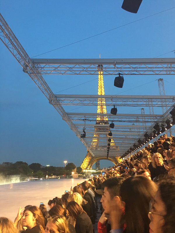 Saint Laurent showed under the glittering Eiffel Tower