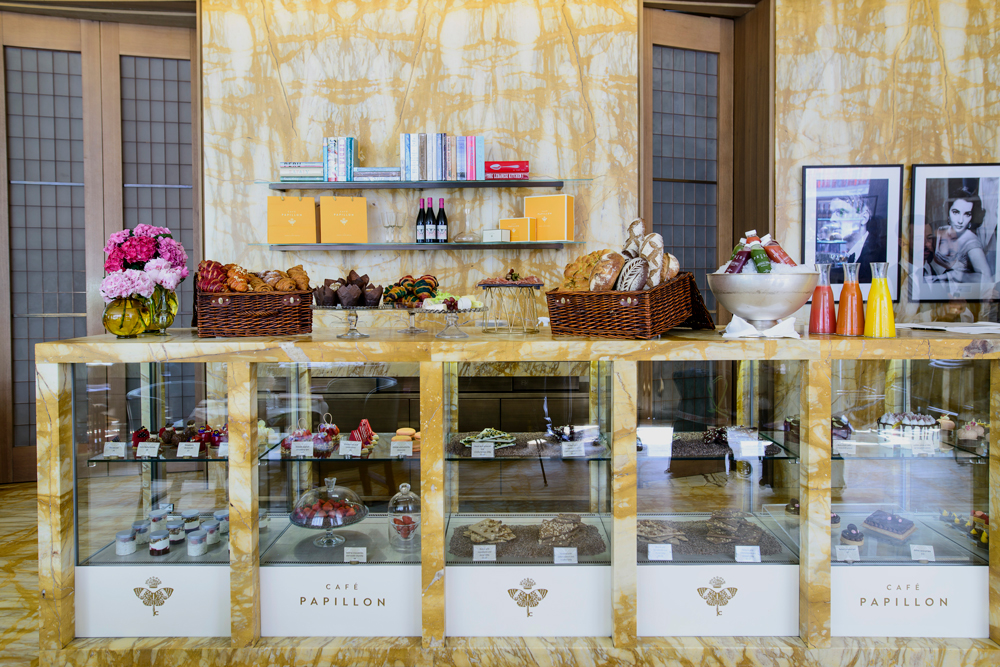 Café Papillon’s display of freshly baked bread and pâtisseries