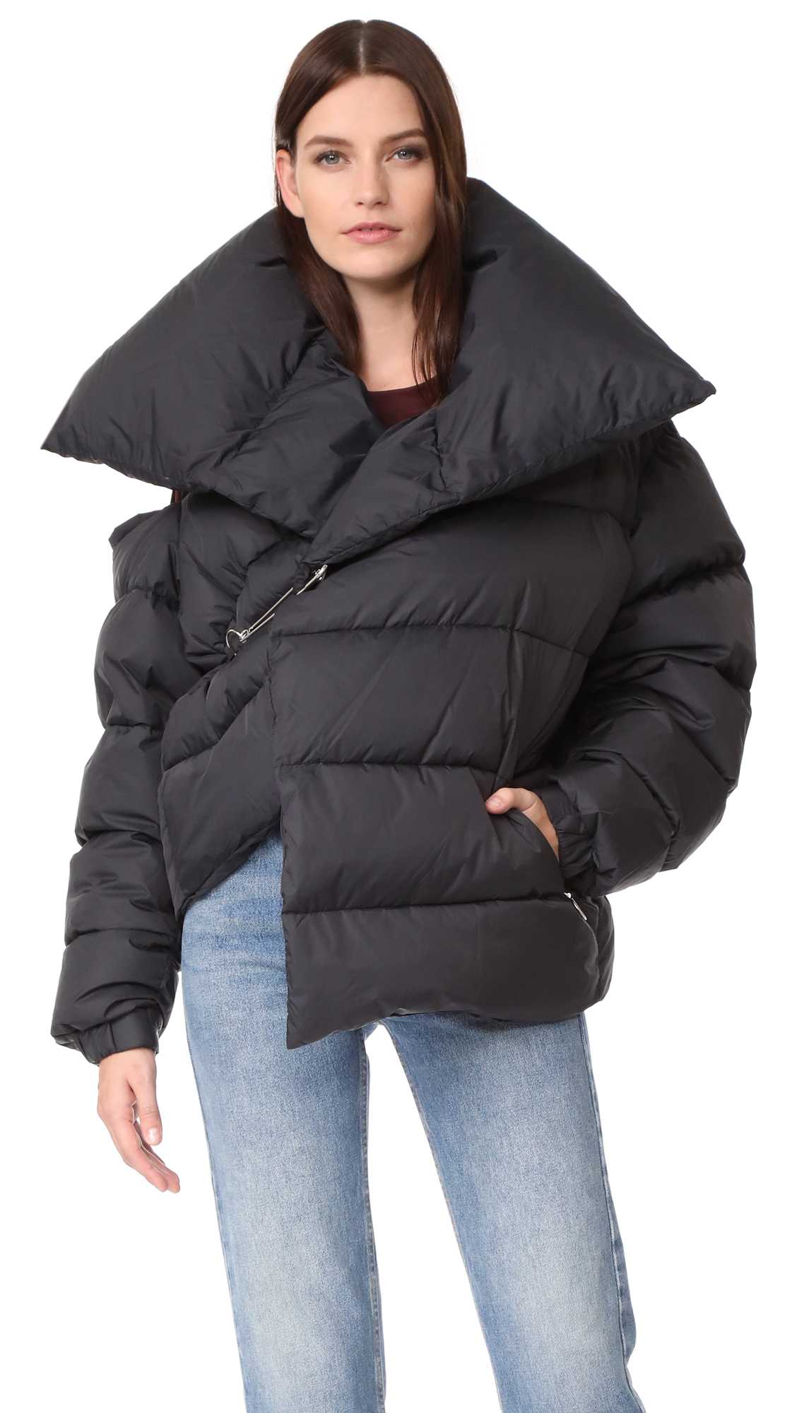 Asymmetrical puffer jacket by Marques Almeida available at Shopbop