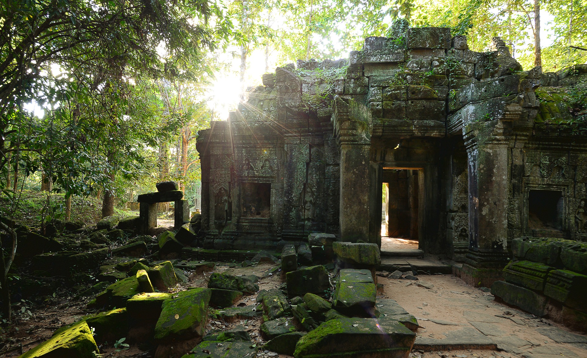 Explore the ancient ruins of Angkor Tom in Siem Reap