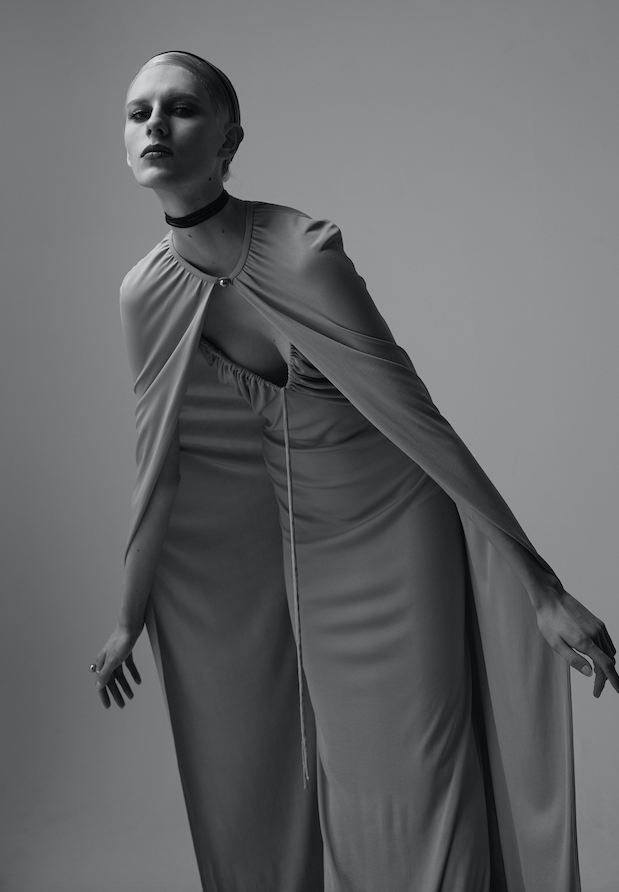 Cape, dress and ring _ Christian Dior