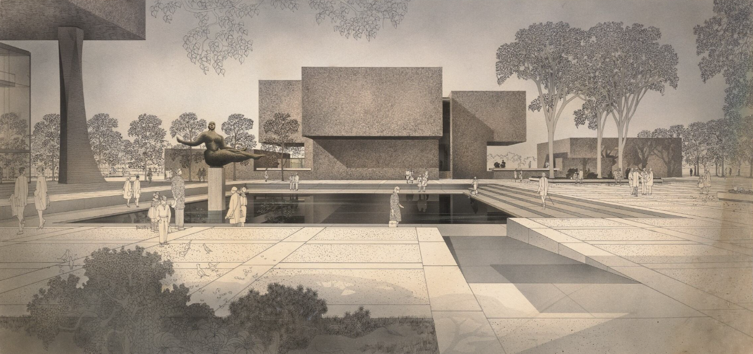 Rendering of Everson Museum of Art in Syracuse, New York, circa 1961.