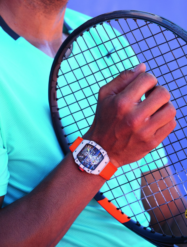 Rafael Nadal wears the RM 27-02.