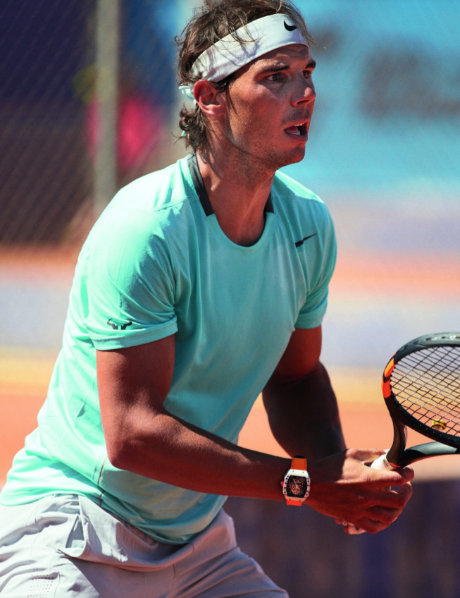 Rafael Nadal wears the RM 27-02.