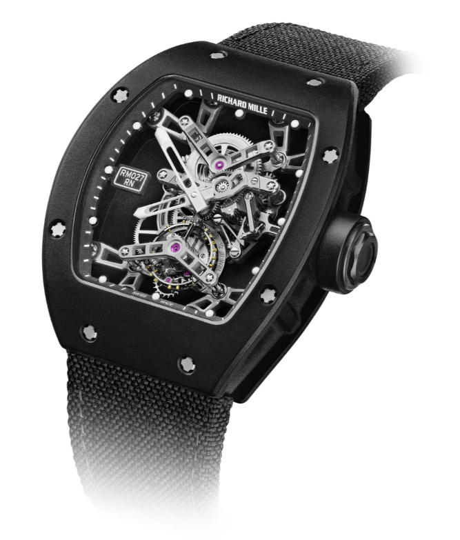 The RM 27-05 Flying Tourbillon Rafael Nadal is the lightest and thinnest watch in the RM 027 series.