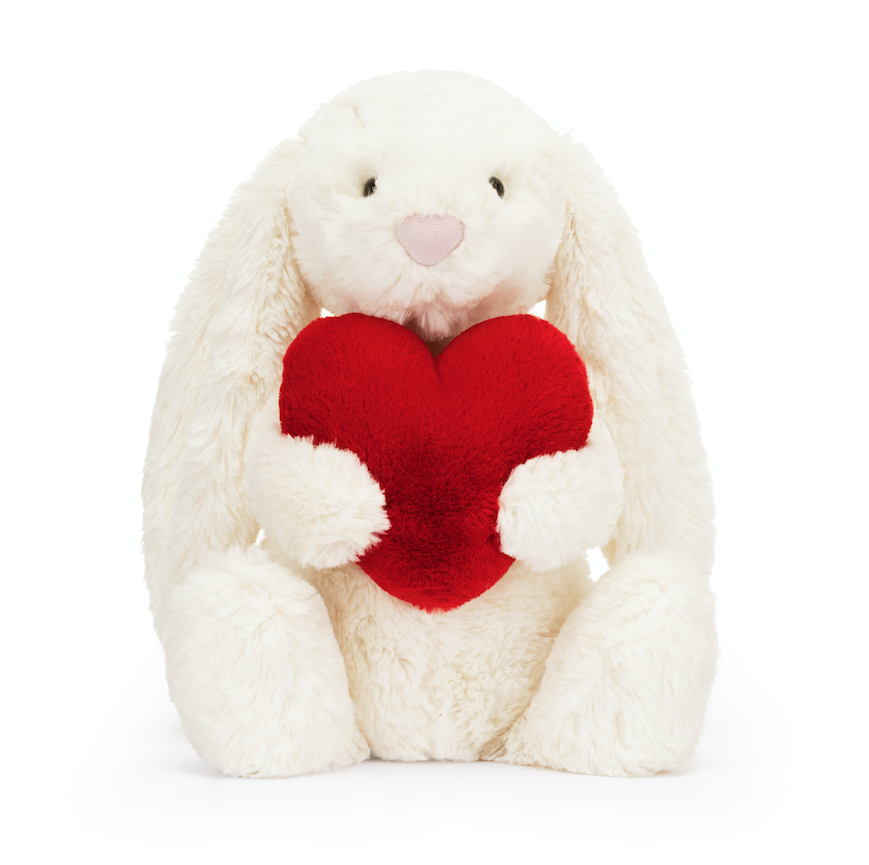 Bashful Red Love Heart Bunny _ Jellycat from Lane Crawford