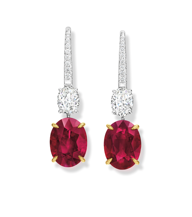 High Jewellery earrings with rubies and diamonds _ Harry Winston