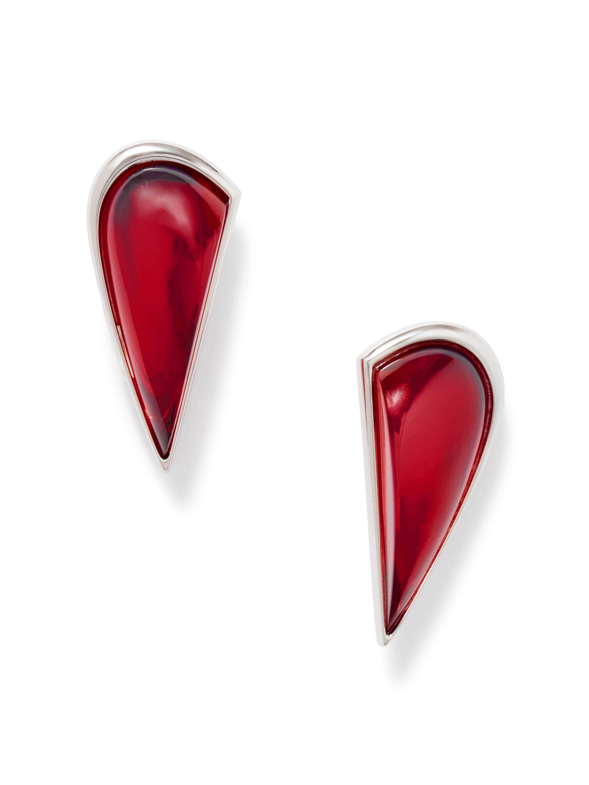 Le Demi-Coeur silver-tone resin earrings _ Alaïa from Net-A-Porter