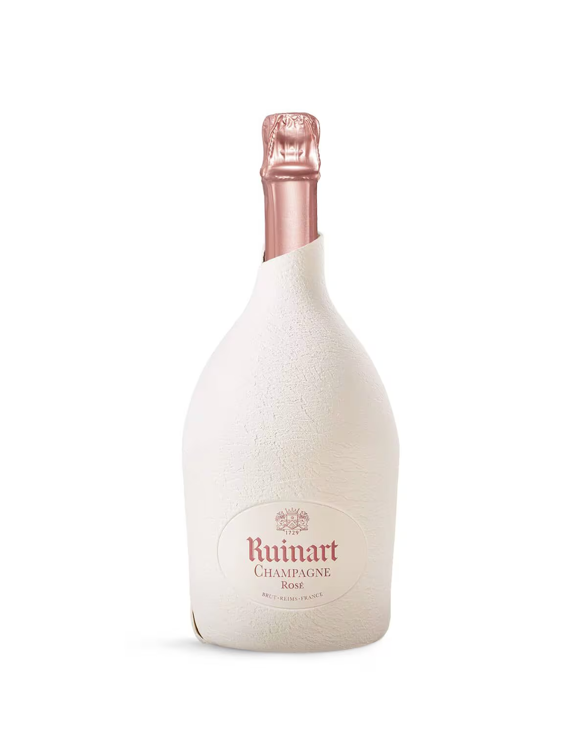 Rosé champagne in recyclable second skin case _ Ruinart