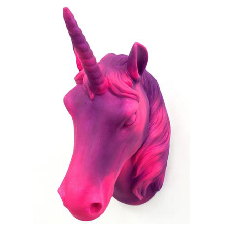 Unicorn coated in colour changing pigments by Stuart Semple