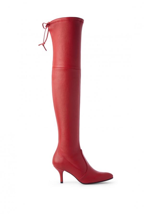 The TIEMODEL over-the-knee boots in red