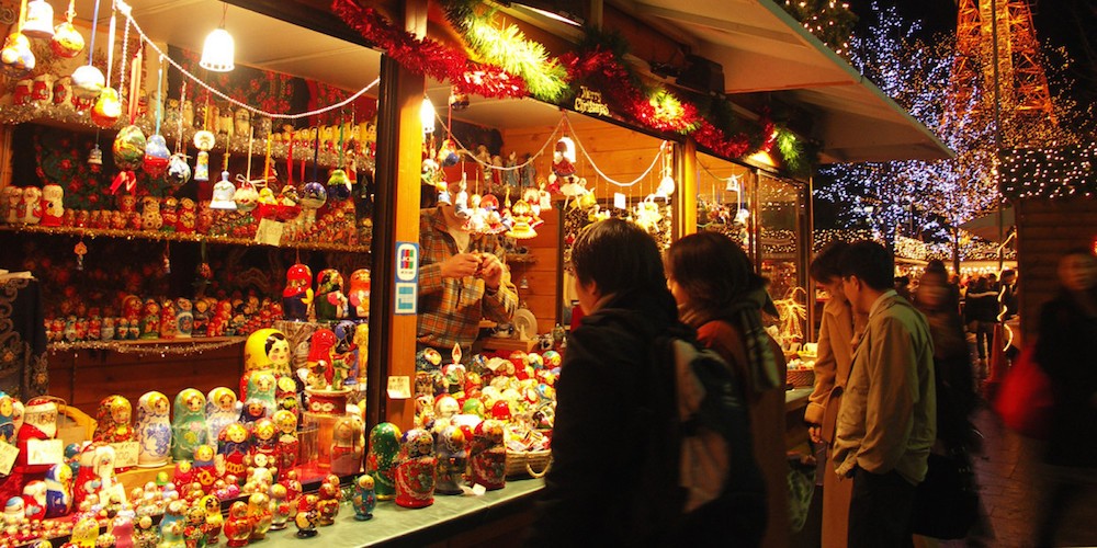 Stalls at Sapporo's German Christmas market