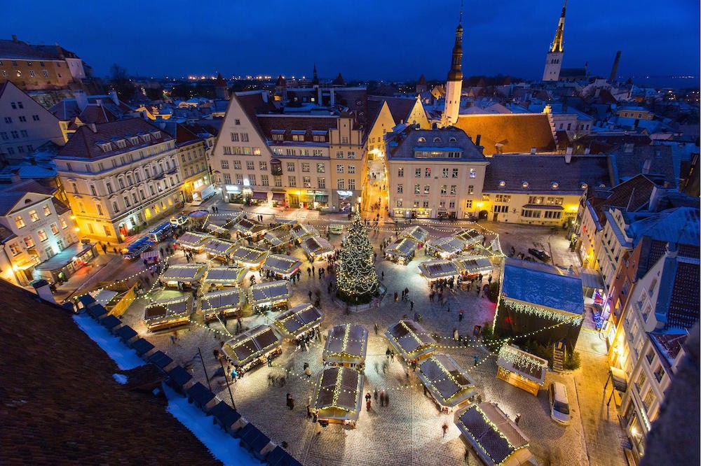 Tallinn's Town Hall Square during Christmas time