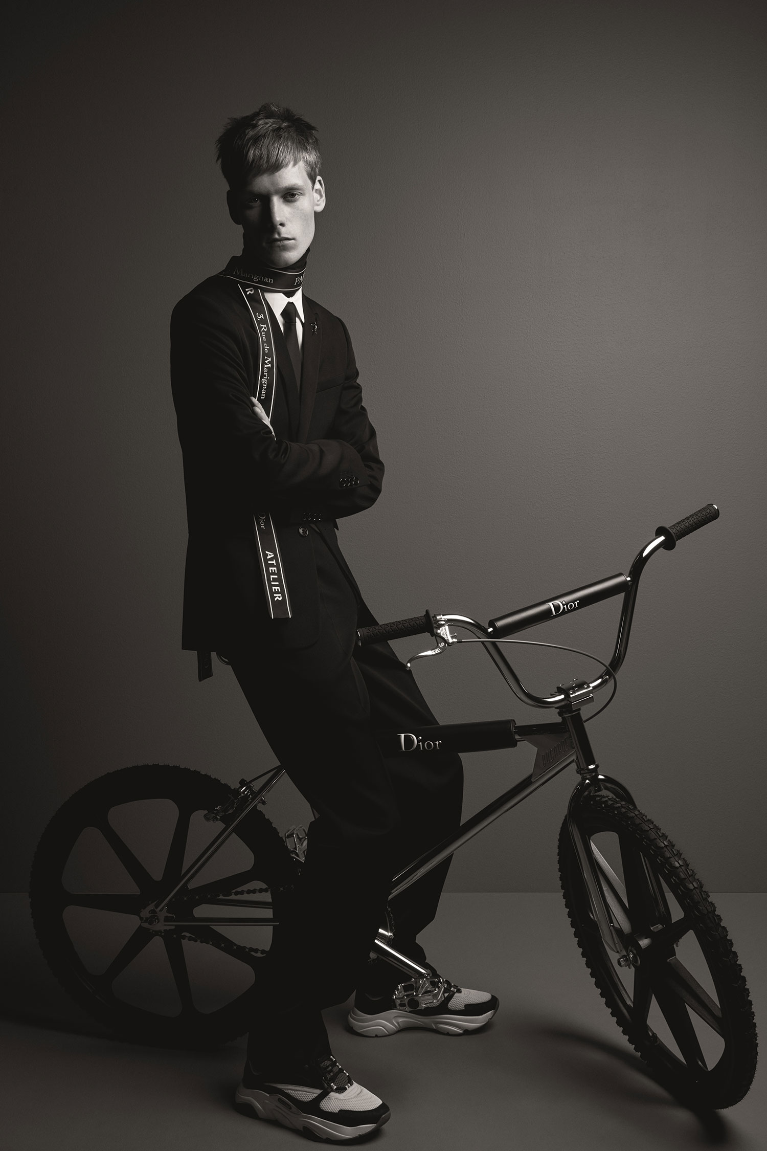 The first official images of Dior Homme's BMX bike were shot by Patrick Demarchelier