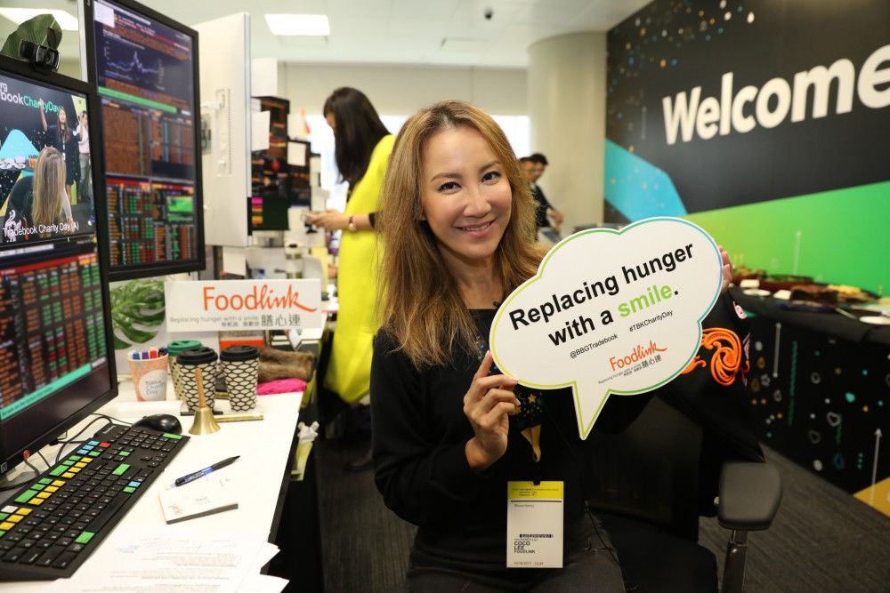 Coco Lee acting as Foodlink's ambassador during the Bloomberg event. 