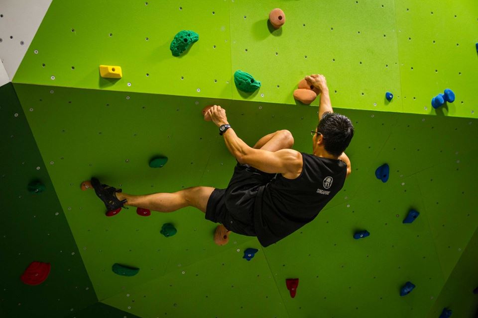 Work up your appetite with a bit of indoor rock climbing