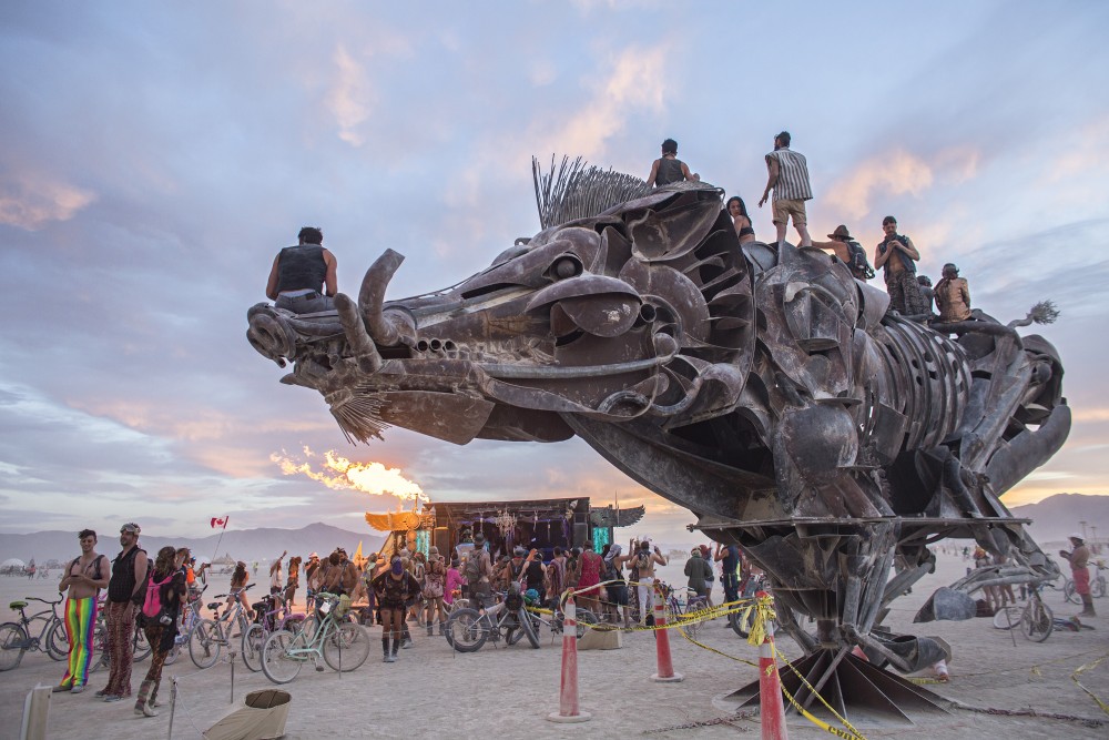 Burning Man is known for its art sculptures