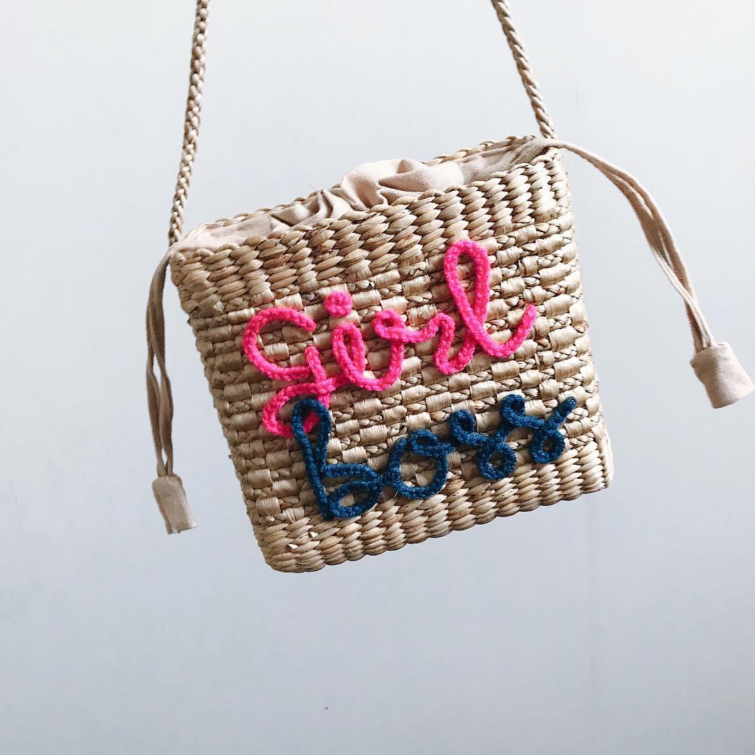 Add a personal touch with your own initials embroidered on a straw bag from Beach Daze