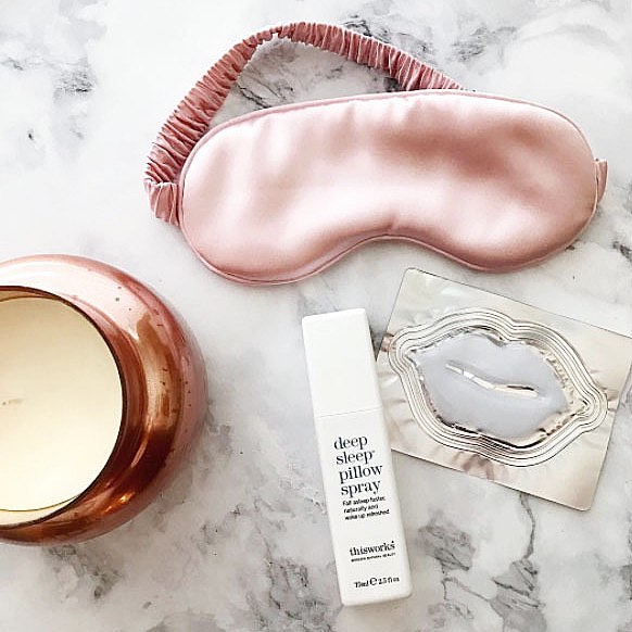 Slip's eye mask and This Works' Deep Sleep pillow spray are a match made in heaven