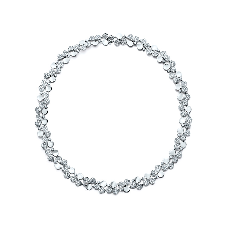 Tiffany & Co Paper Flowers necklace in platinum with diamonds