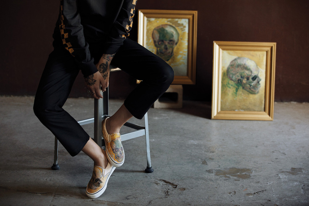 Van Gogh's Iconic Skull piece on Vans Slip-on (Credit: Vans)