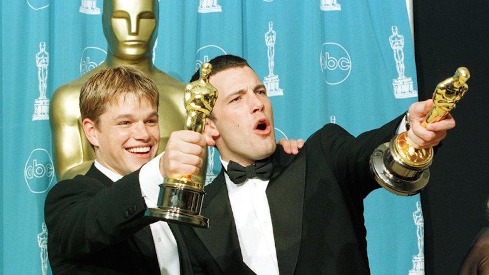 Newcomers Matt Damon and Ben Affleck unexpectedly won Best Original Screenplay for "Good Will Hunting" in 1999