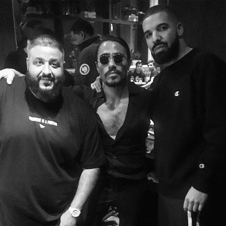 DJ Khaled, Gökçe and Drake (picture: @nusr_et on Instagram)
