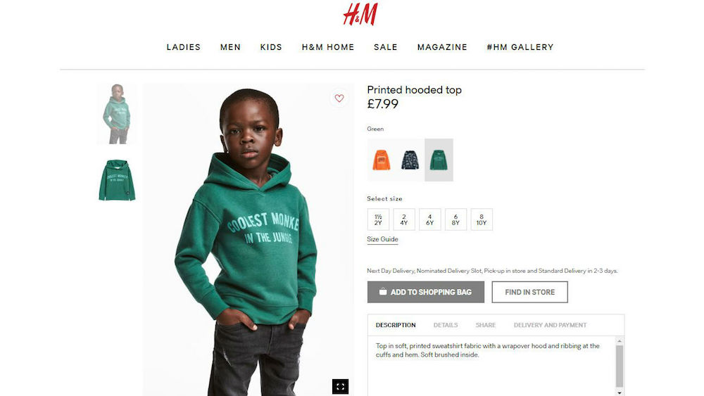 h and m ad coolest monkey