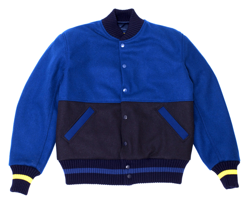 Alex Israel's Navy blue varsity jacket 