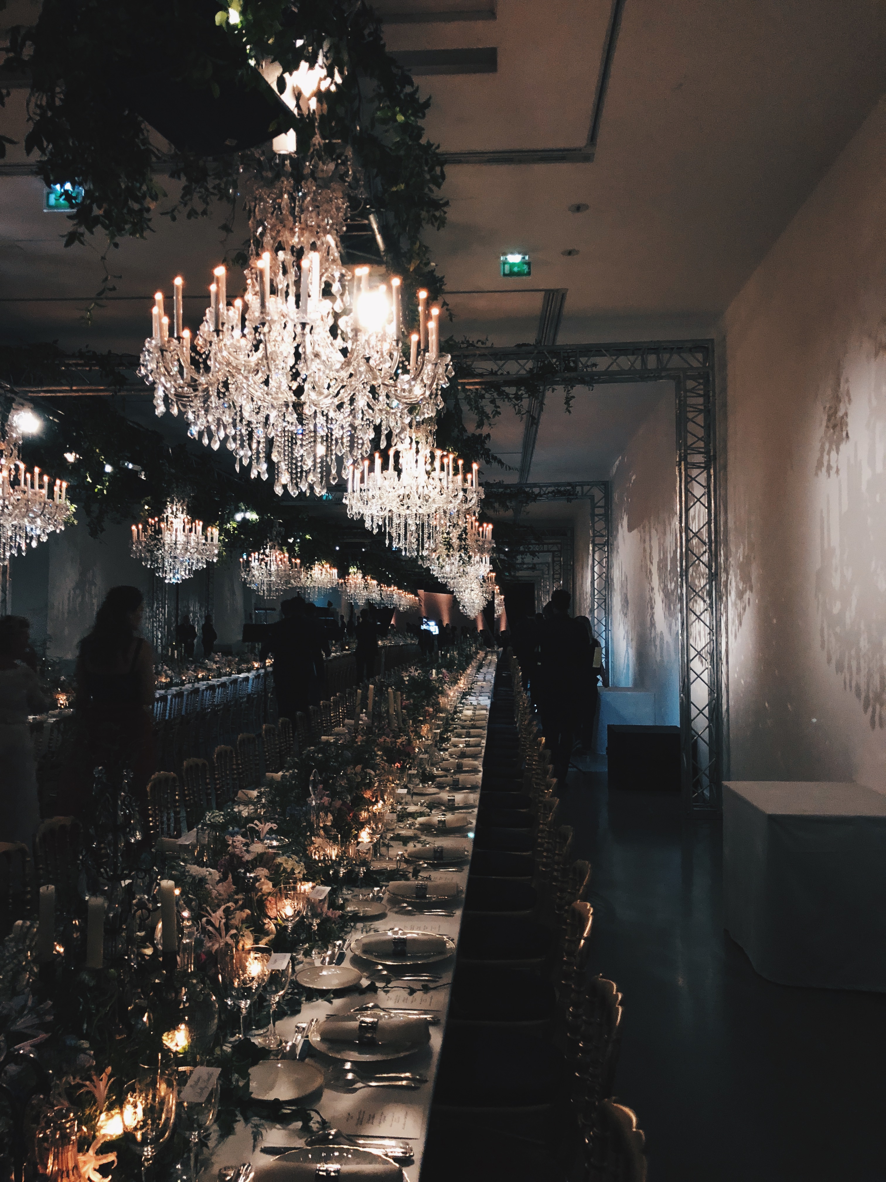 The dinner setting at the Musée d'Art Moderne