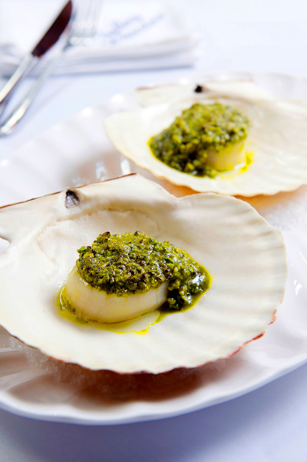 The pistachio gratin scallop