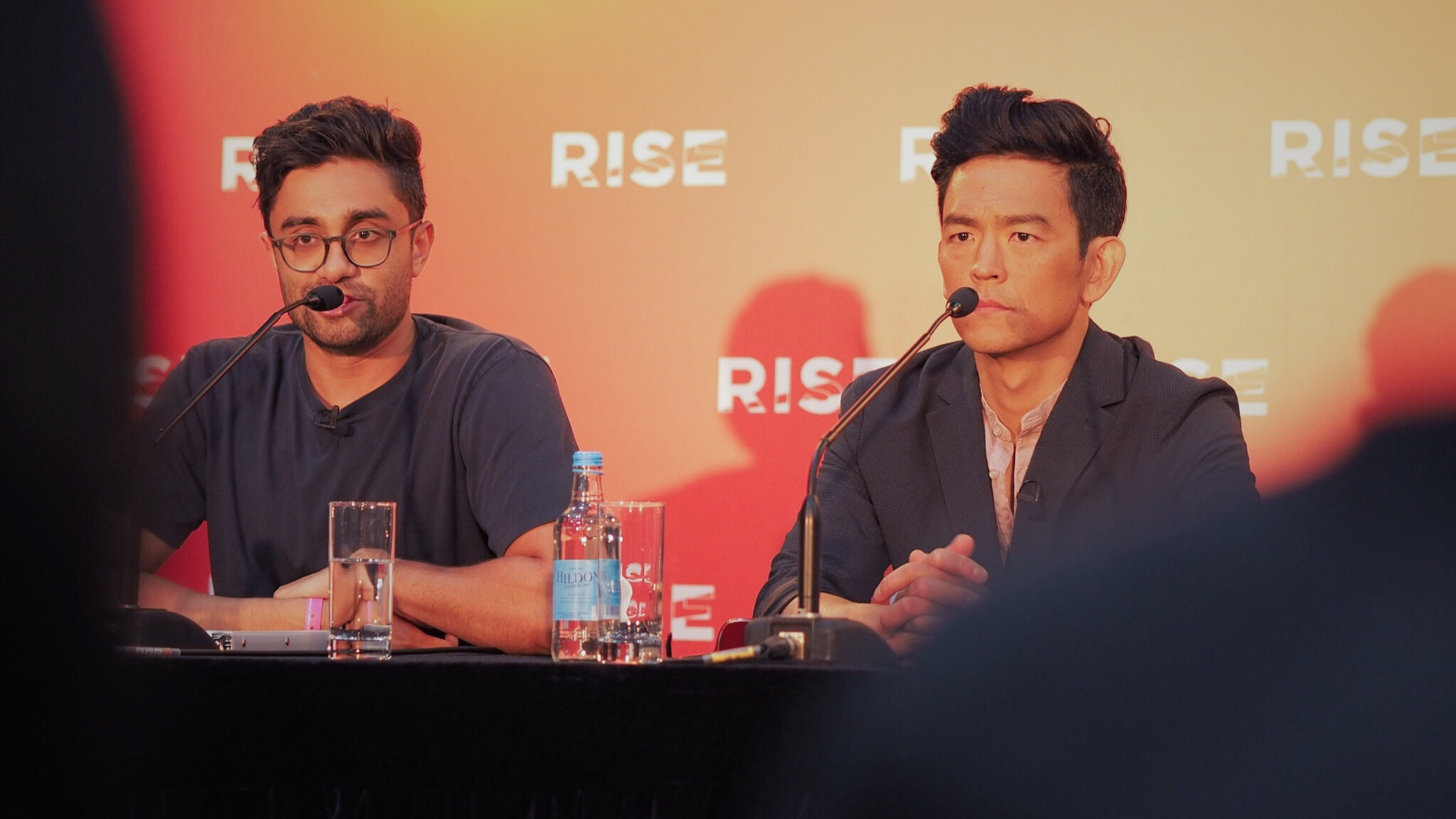 Aneesh Chaganty and John Cho at RISE 2018