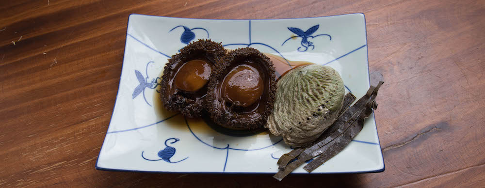 The chilled abalone, fresh uni and conch sashimi platter at Seafood Corner