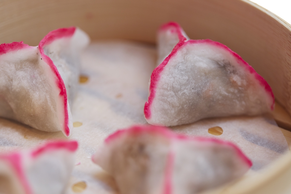Chifa's crystal dumplings contain a mix of shiitake, oyster and button mushrooms, carrot and sweet corn