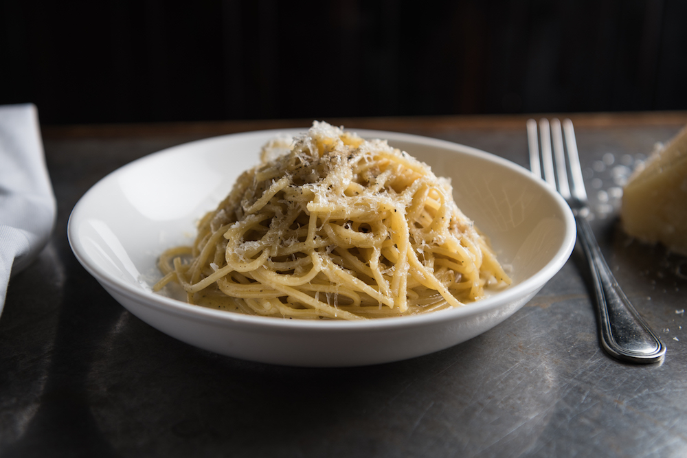 The Cacio e Pepe with pecorino and black pepper