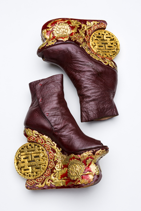 An extremely ornate pair of Guo Pei-designed heels