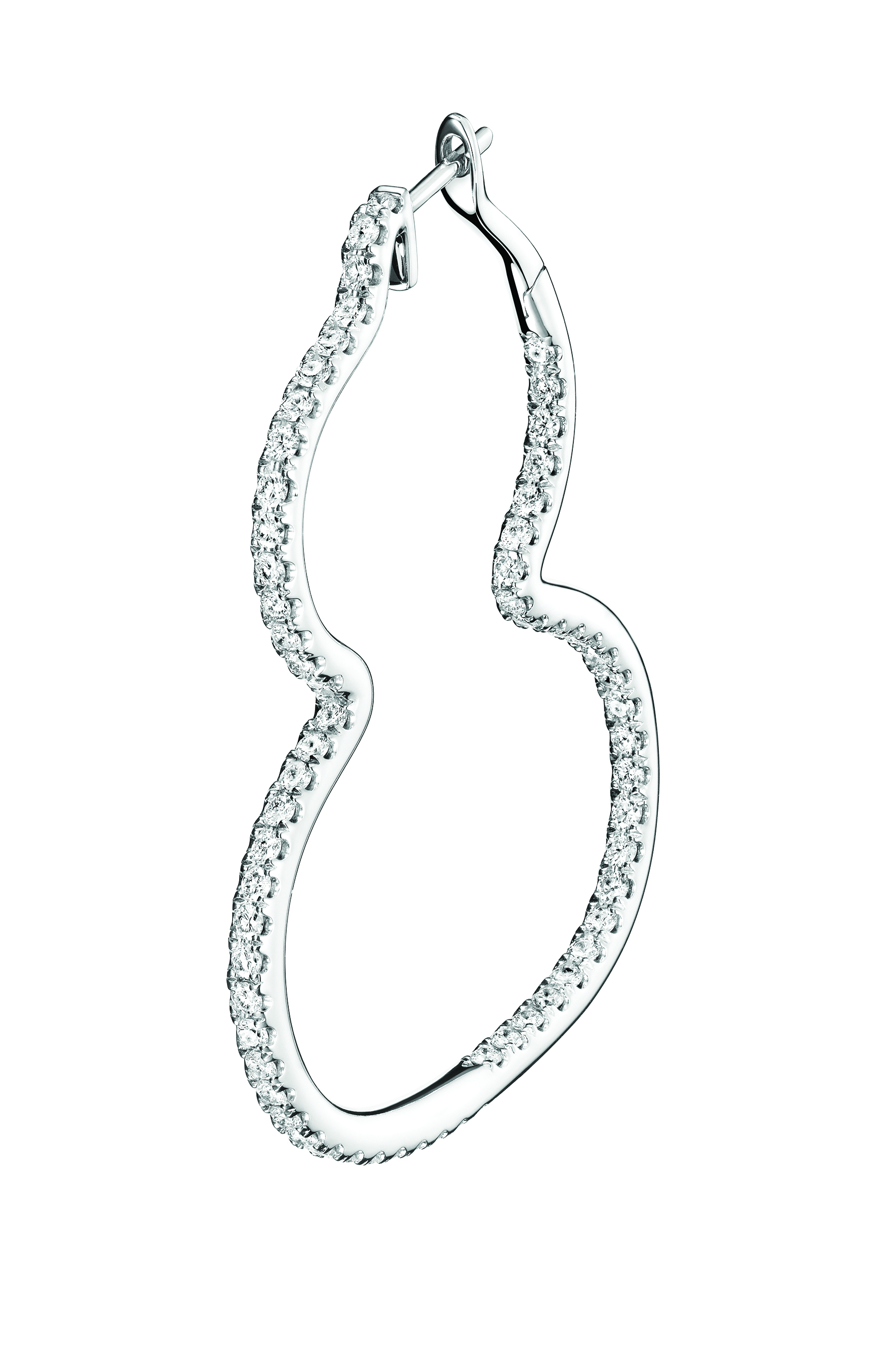 The Wulu hoop earring in 18K white gold with diamonds                                       