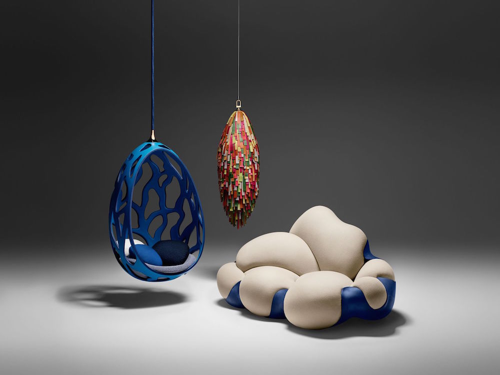 Cocoon, Maracatu and Bomboca Sofa by Campana Brothers (photo: Philippe Lacombe for Louis Vuitton)