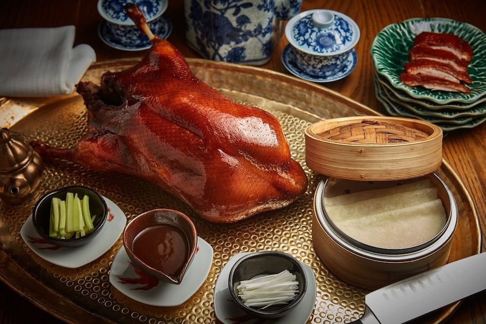 The famed Peking duck carving station at Duddell's (photo: @duddellshk)